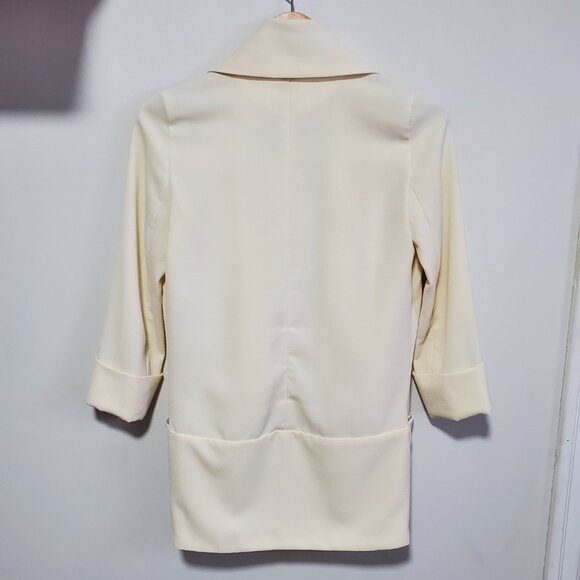 WILFRED Aritzia Chevalier Blazer Open Front Crepe Shawl Collar Cream Women's 0 - Picture 8 of 14